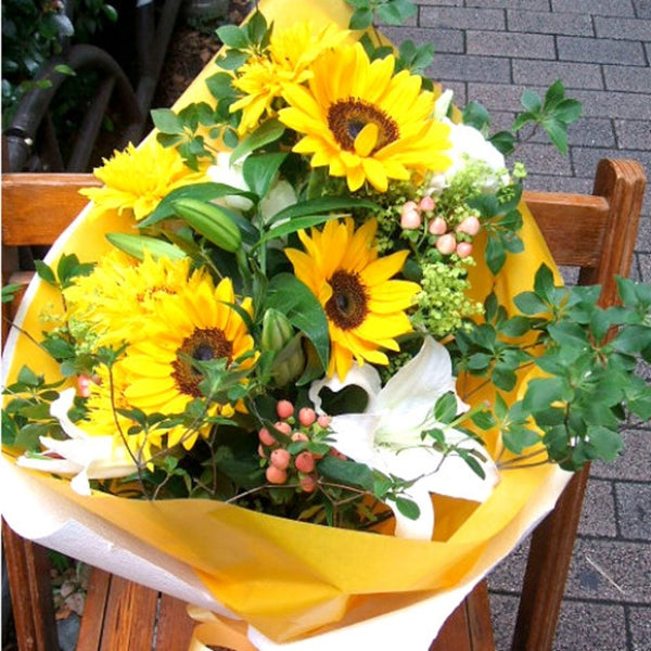 商品名【希帆】ナチュラル♥ひまわりの花束風スワッグリース＊夏リース✳玄関リース 商品名【希帆】ナチュラル♥ひまわりの花束風スワッグリース＊夏